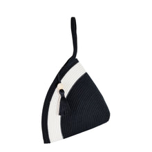 Handle Clutch Bag - Black & Ivory