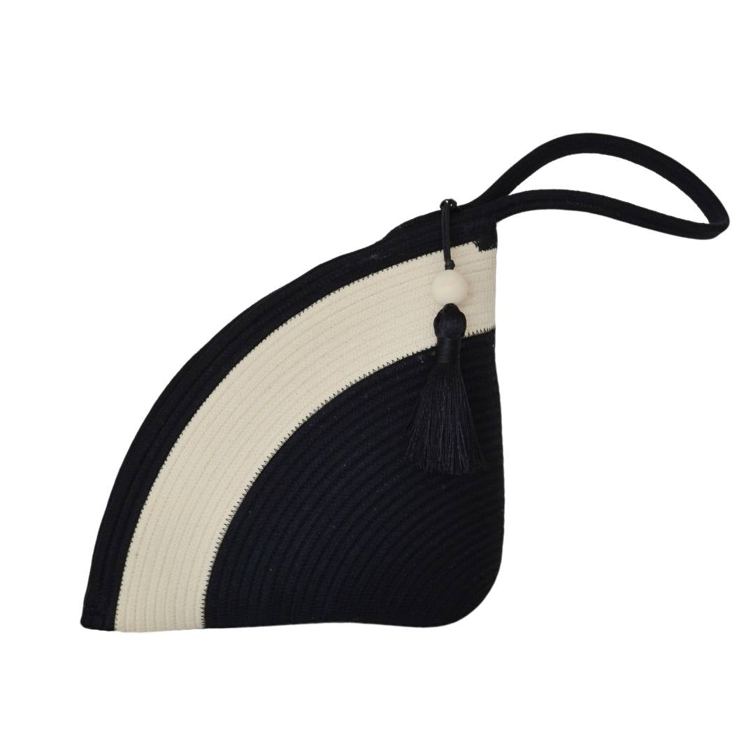 Black and ivory clutch bag hotsell