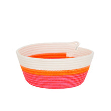 Handmade basket with pink and orange rope