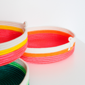 Table Basket - Flamingo Pink & Neon Orange