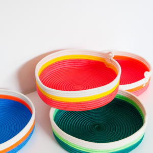 Table Basket - Flamingo Pink & Yellow