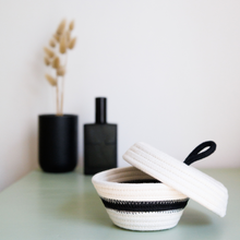 Petite Lidded Basket - Monochrome