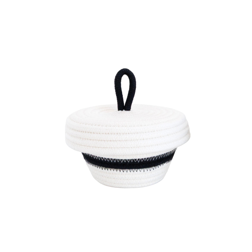 Petite Lidded Basket - Monochrome