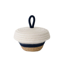Petite Lidded Basket - Navy