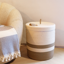 Lidded Laundry Basket - Camel