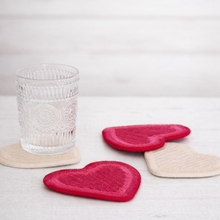 Heart Coaster - Fuchsia (set of 2)