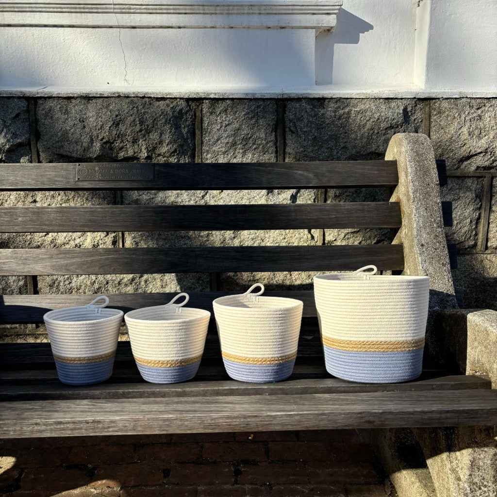 Planter Set - Blue-Grey & Jute - SALE