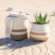 Lidded Laundry Basket - Camel