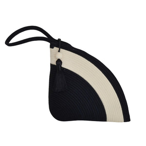 Handle Clutch Bag - Black & Ivory