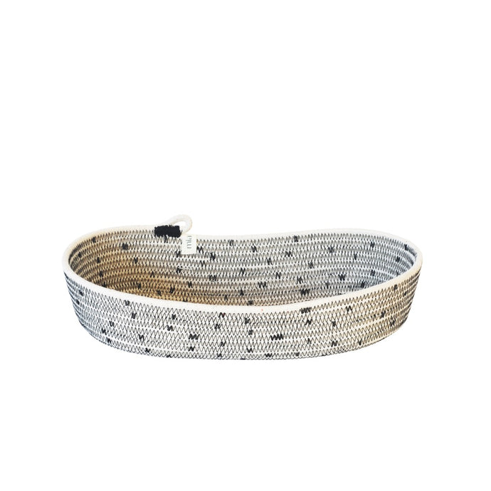 Oval Basket S - Stitched Polka Dot