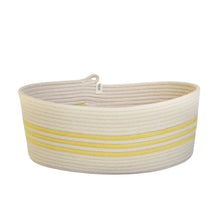 Oval Basket M - Banana Yellow Swirl Striped