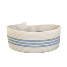 Oval Basket M - Bubblegum Blue Swirl Striped