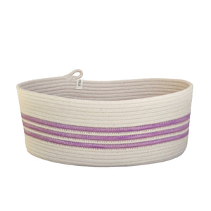 Oval Basket M - Berry Purple Swirl Striped