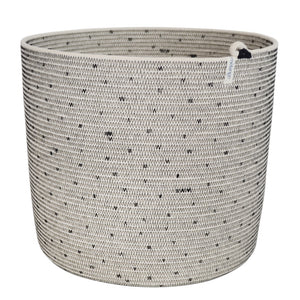 Cylinder Basket - Stitched Polka Dot