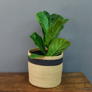 Cylinder Basket - Full Jute & Charcoal