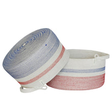 Handle Basket - Stitched Block & Stripe