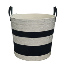 Leather-Trim Storage Basket - Liquorice