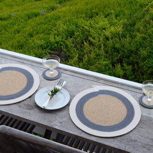 Placemats & Coasters (set of 4 each) - Grey Jute Jungle
