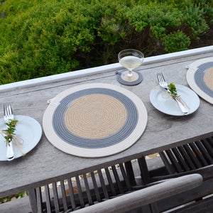 Placemats & Coasters (set of 4 each) - Grey Jute Jungle