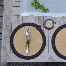 Placemats & Coasters (set of 4 each) - Charcoal Jute Jungle