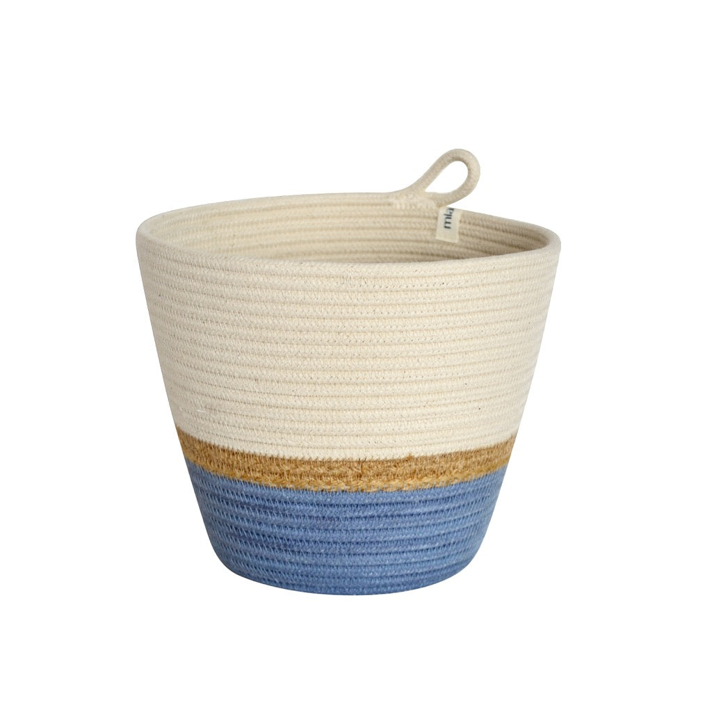 Planter Basket - Jute & Blue-Grey