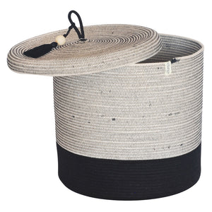 Lidded Cylinder Basket - Liquorice