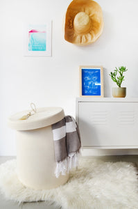 Lidded Laundry Basket - Ivory