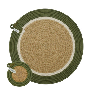 Placemats & Coasters (set of 4 each) - Olive Jute Jungle