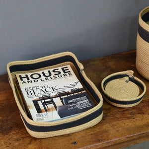 Rectangular Basket - Jute & Charcoal