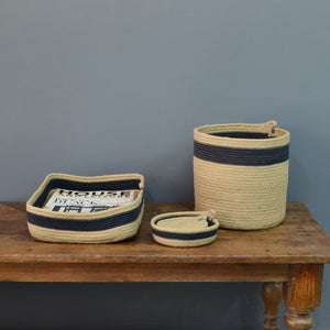 Rectangular Basket - Jute & Charcoal