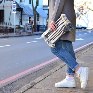 Mane Clutch - Black Ikat