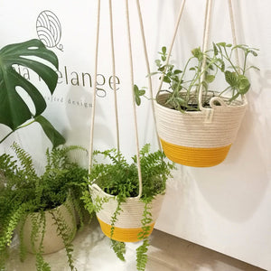 Hanging Planter - Yellow Block